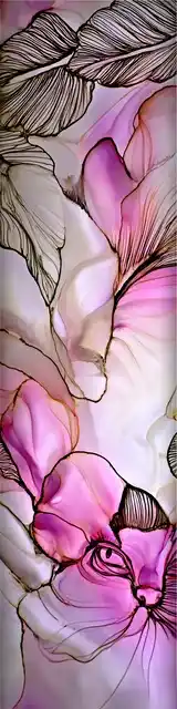 Free abstract cat art bookmarks featuring an abstract cat art head in the bottom right